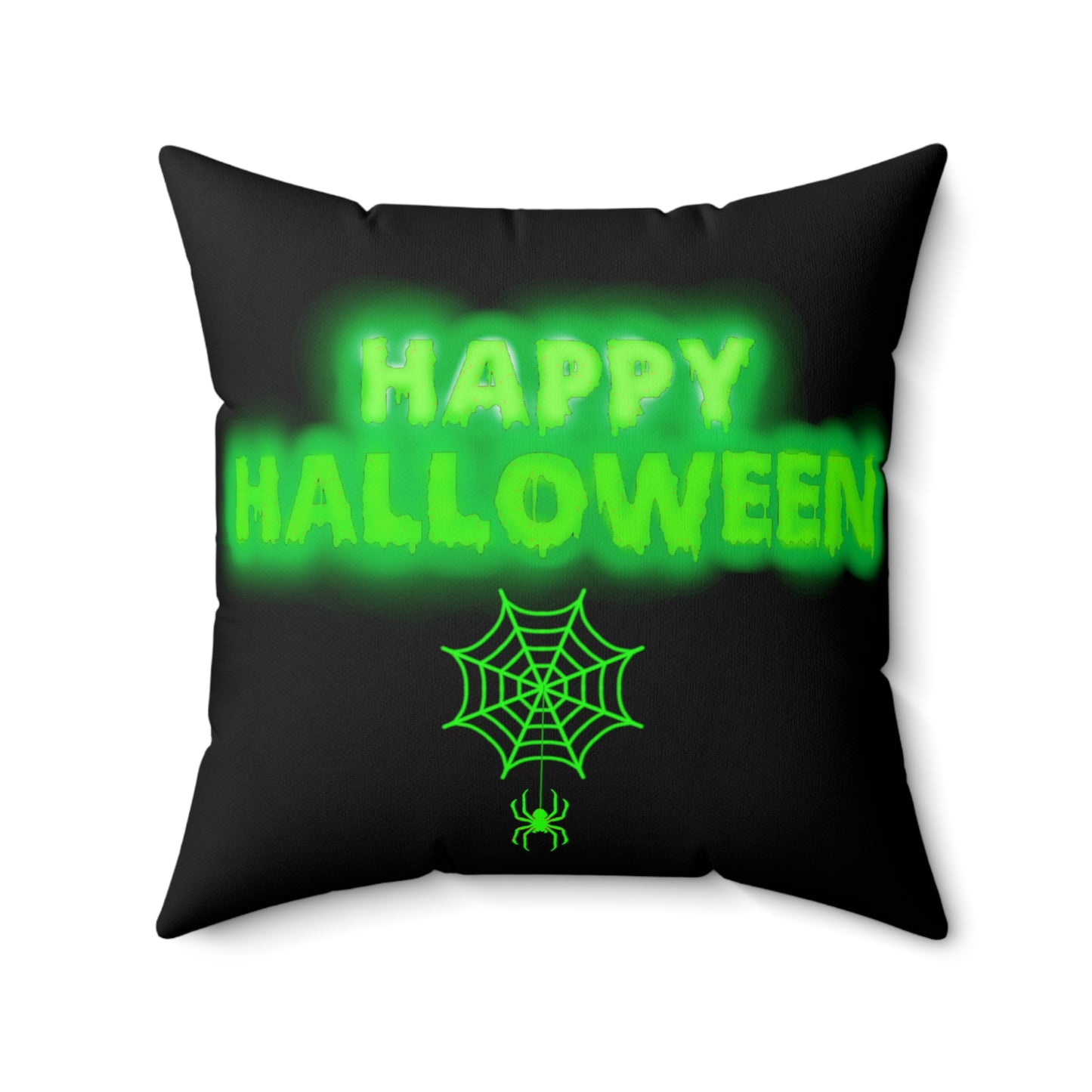 Happy Halloween Spun Polyester Square Pillow