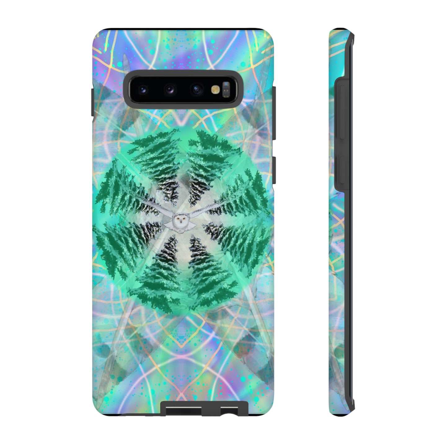 Mystic Pines Snowy Owl Protective Phone Case, Samsung, iPhone, Pixel, all sizes