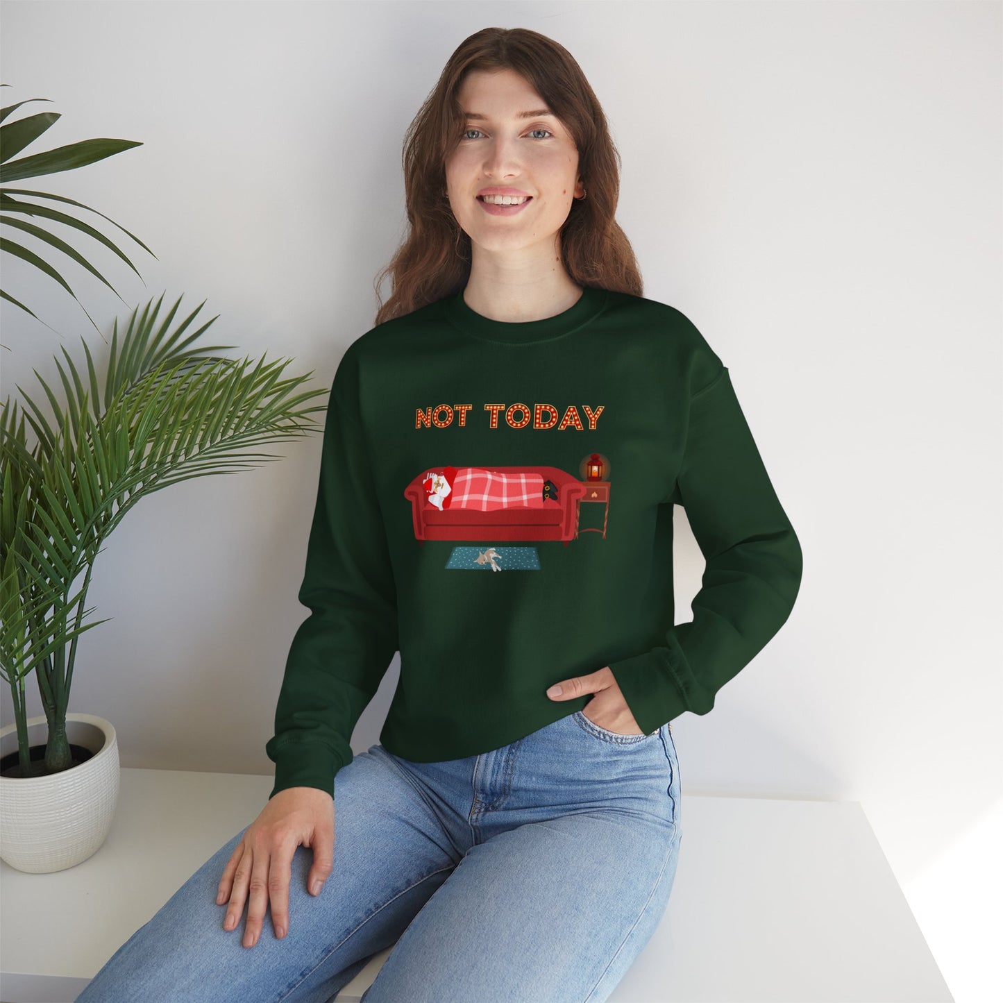 Not Today Santa Funny Christmas Sweatshirt Gift, Unisex, Mens, Women, Adult Holiday Shirt. Minimal Merry Xmas Co Hoodie