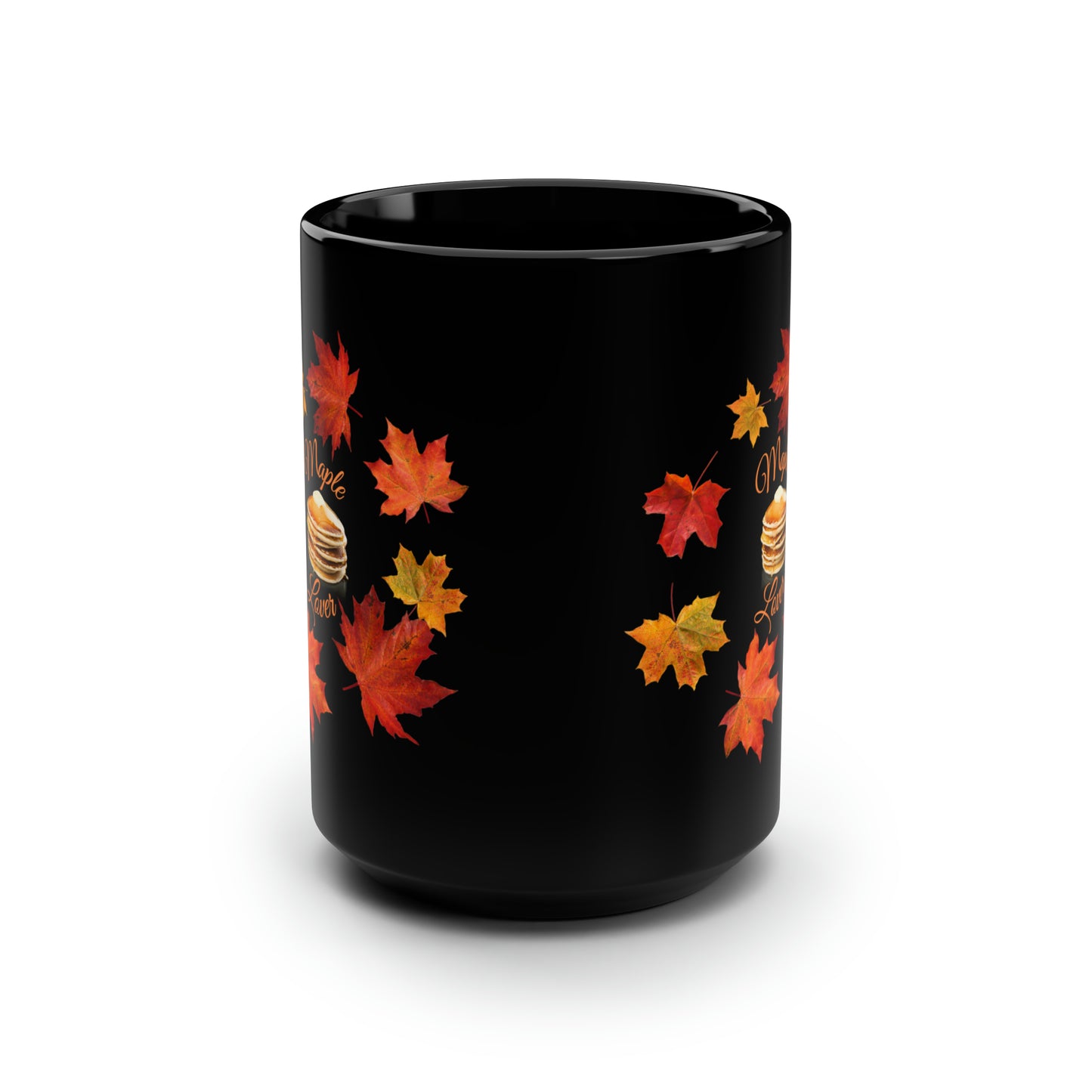 Maple Lover Fall Black Mug, 15oz