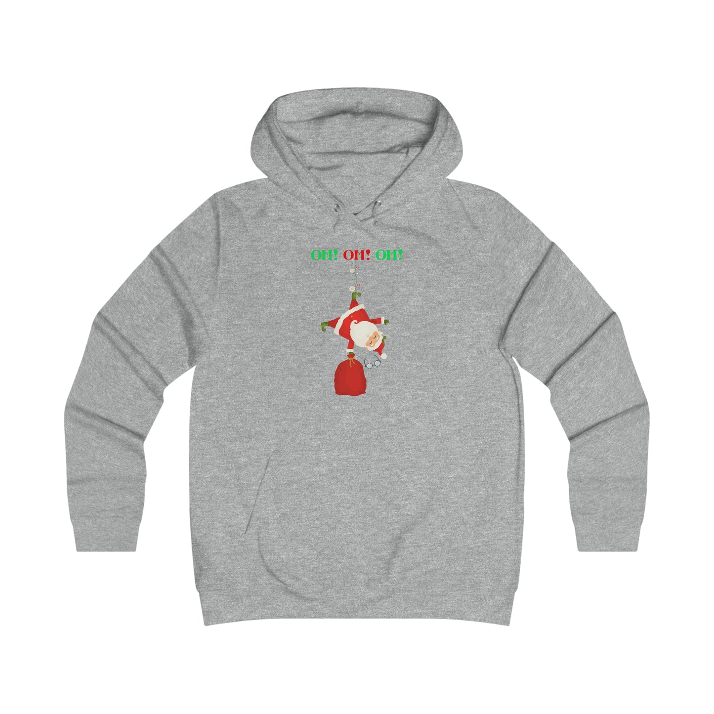 OH OH OH Falling Santa Christmas Girlie College Hoodie, Gifts For Her, Funny Humor