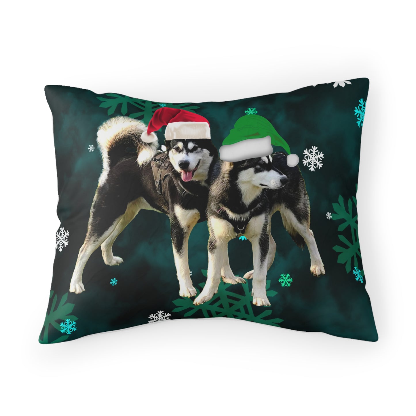 Snowflakes Annd Malamutes Pillow case