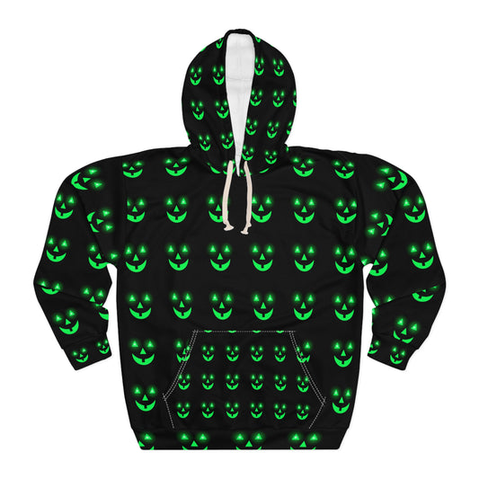 Glowing pumpkin faces Pullover Hoodie