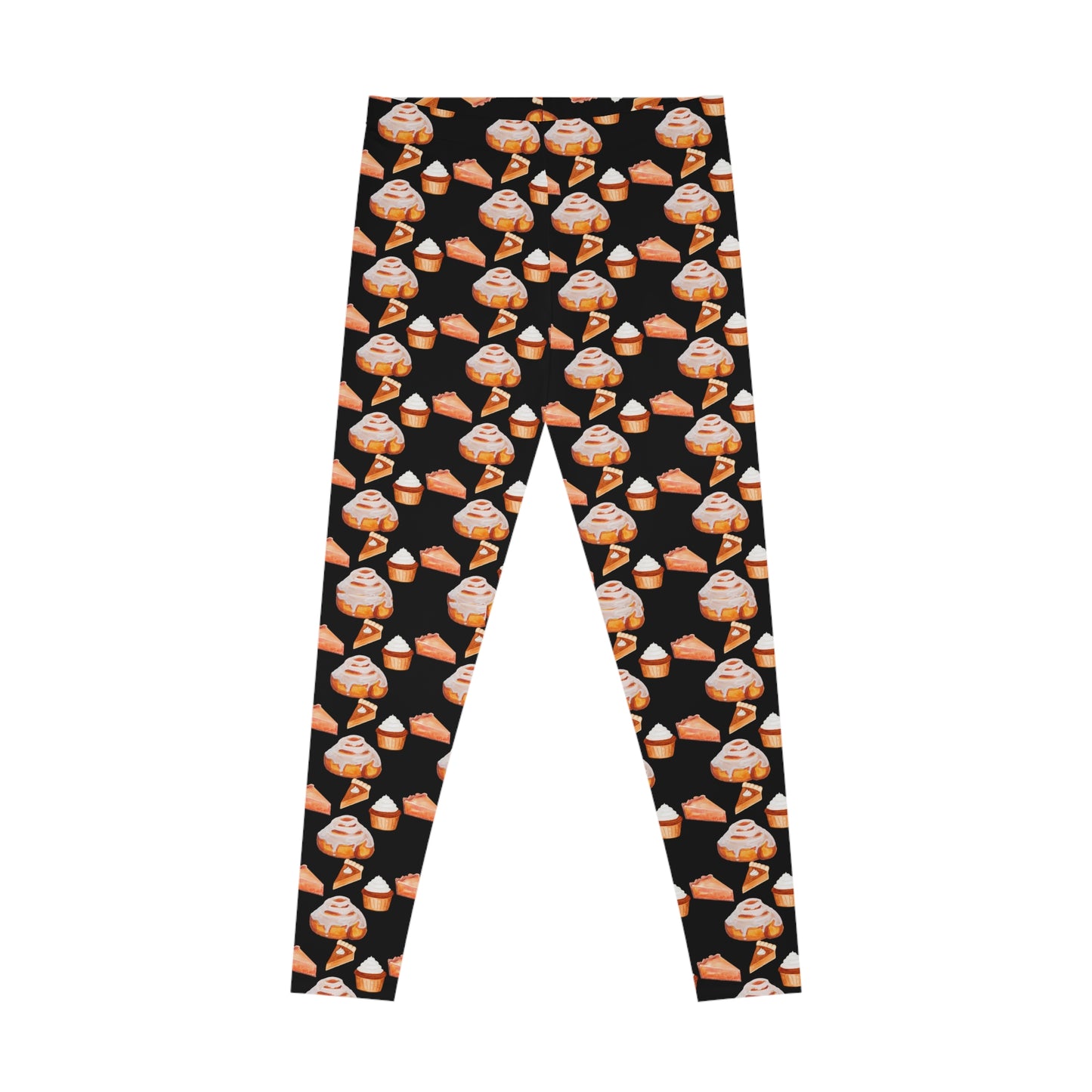 Autumn Sweets Stretchy Fall Leggings Black