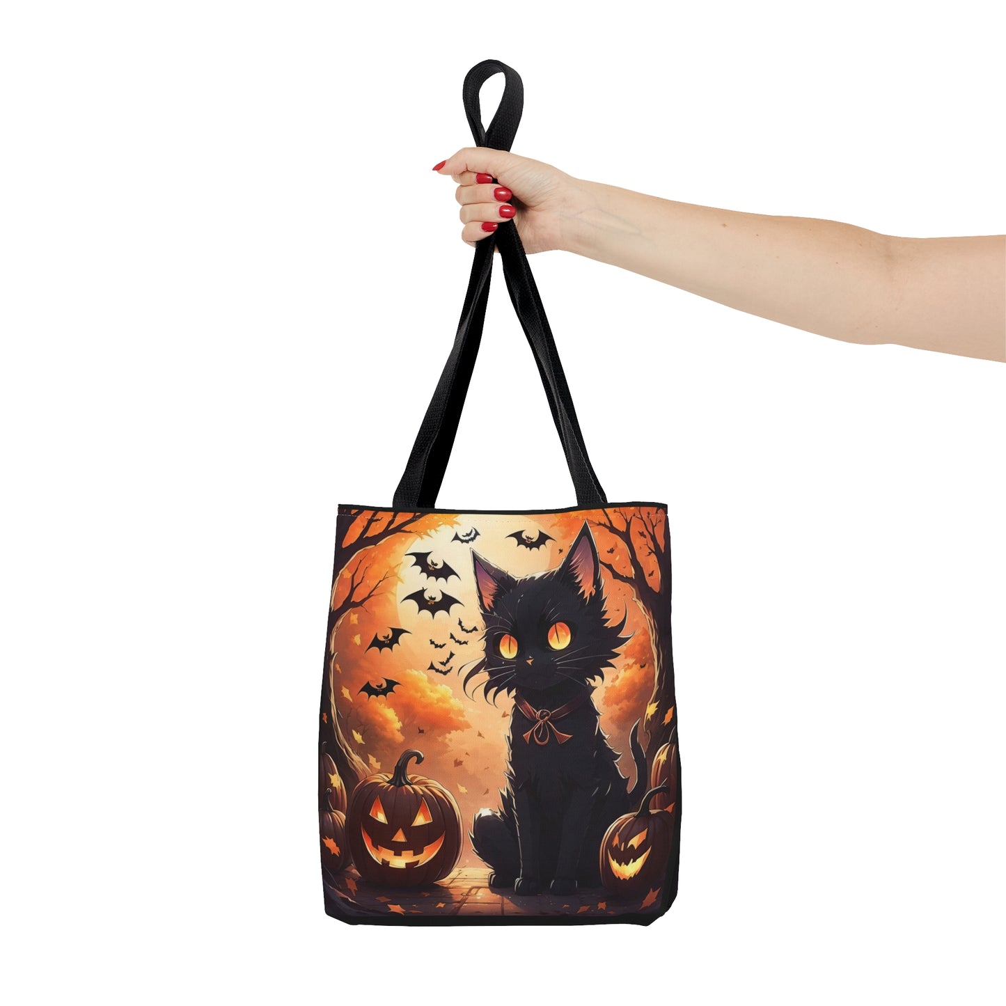 Cute Anime Black Cat Halloween Candy Tote Bag