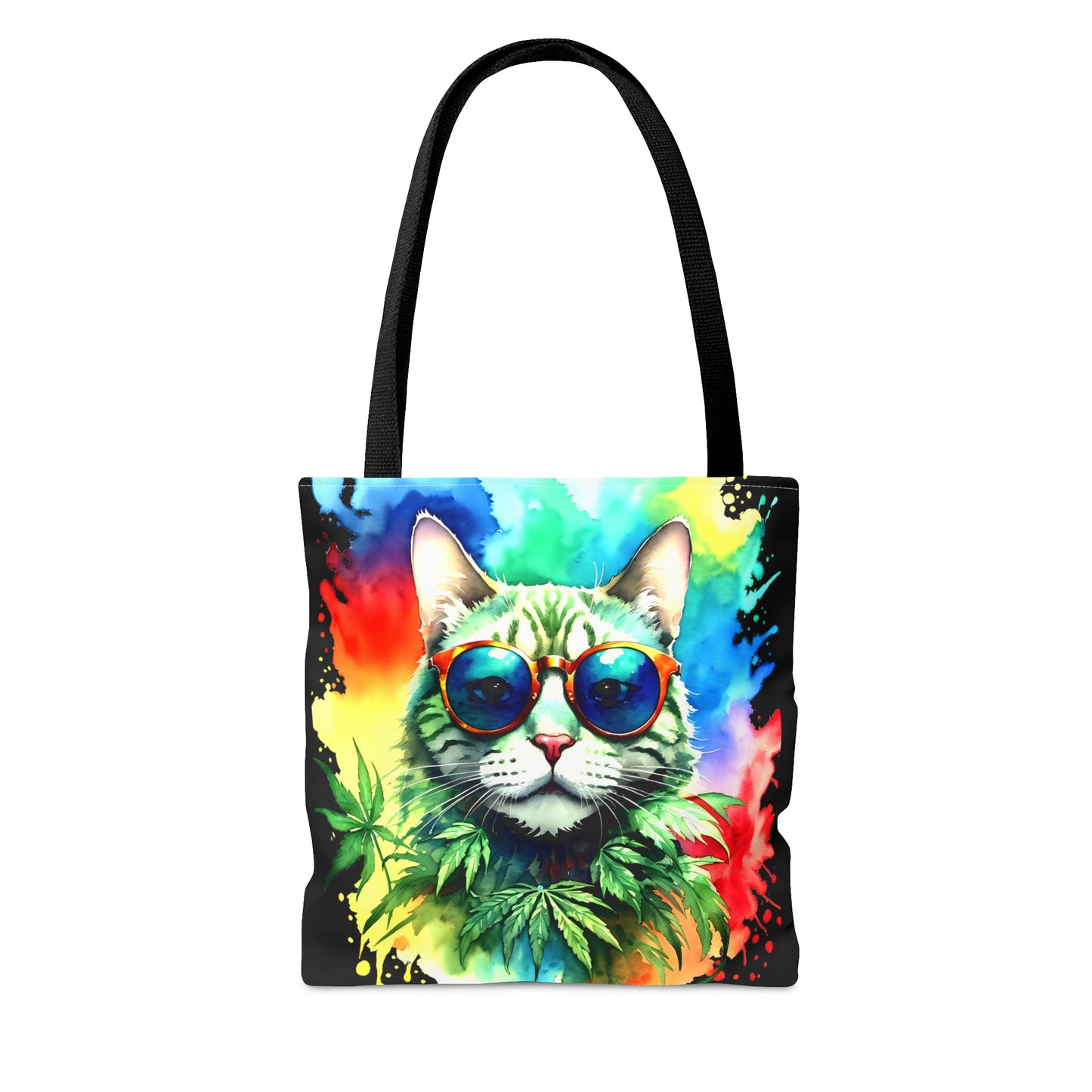 Chasing The Rainbow Cat, 420 Themed, Tote Bag