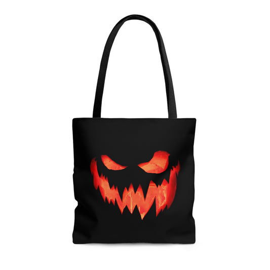 Spooky Pumpkin Face Halloween Candy Tote Bag