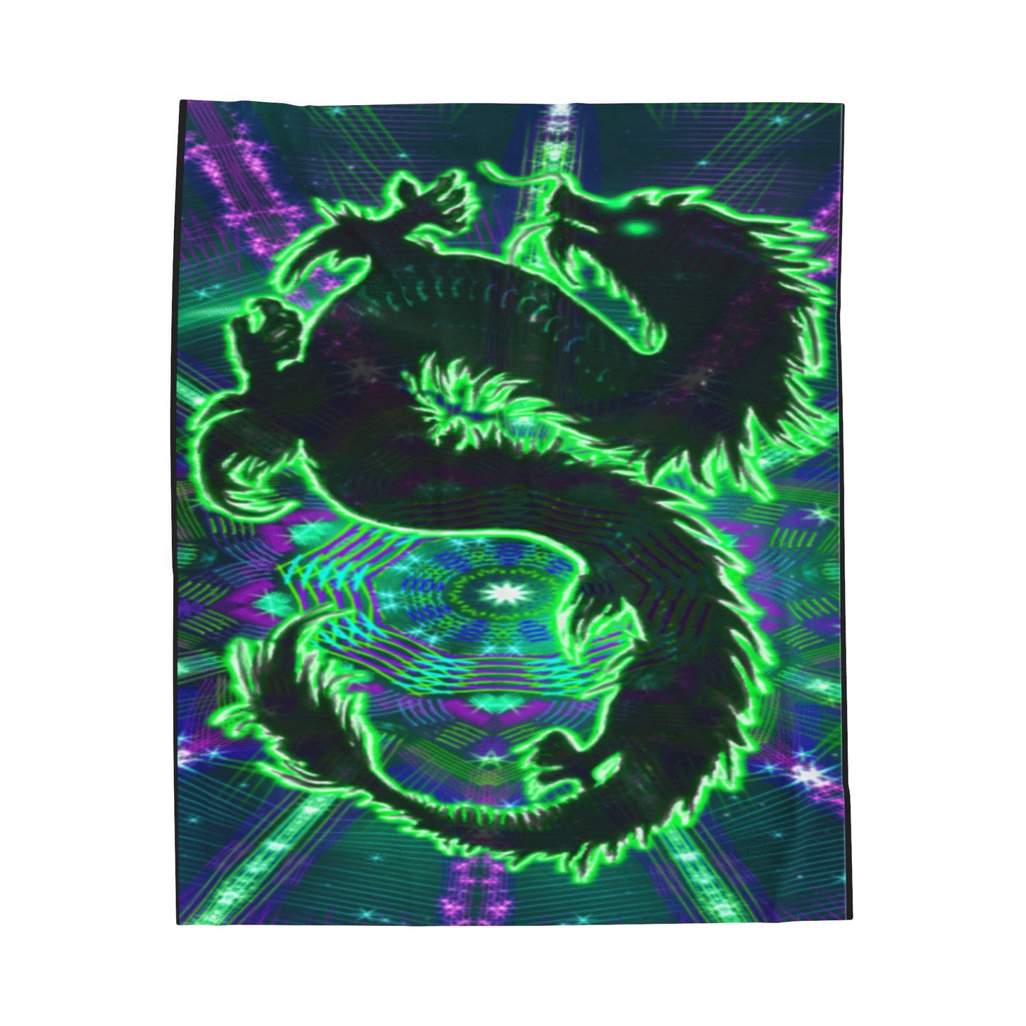 Violet Emerald Abundance Dragon Velveteen Plush Blanket