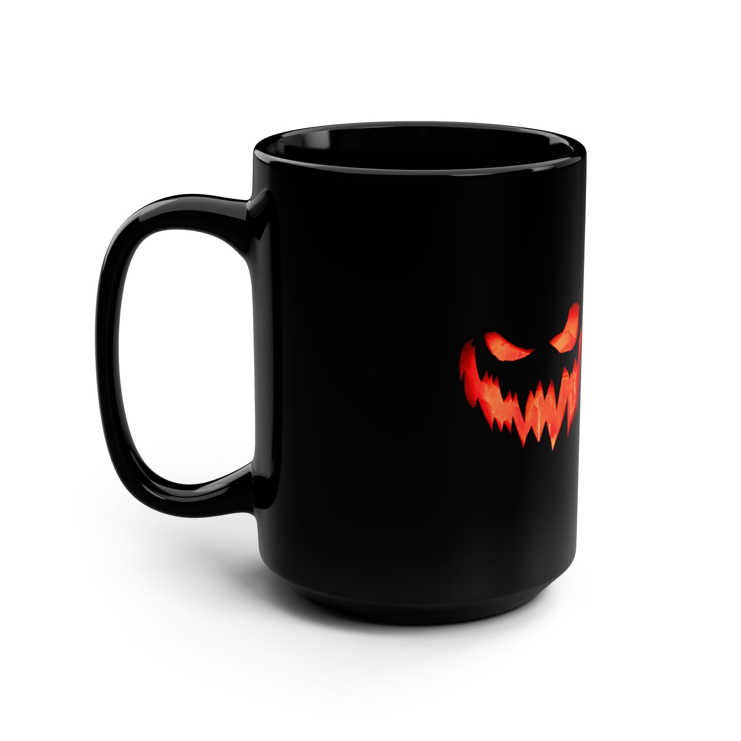 Black Mug,  Spooky Pumpkin Halloween 15oz