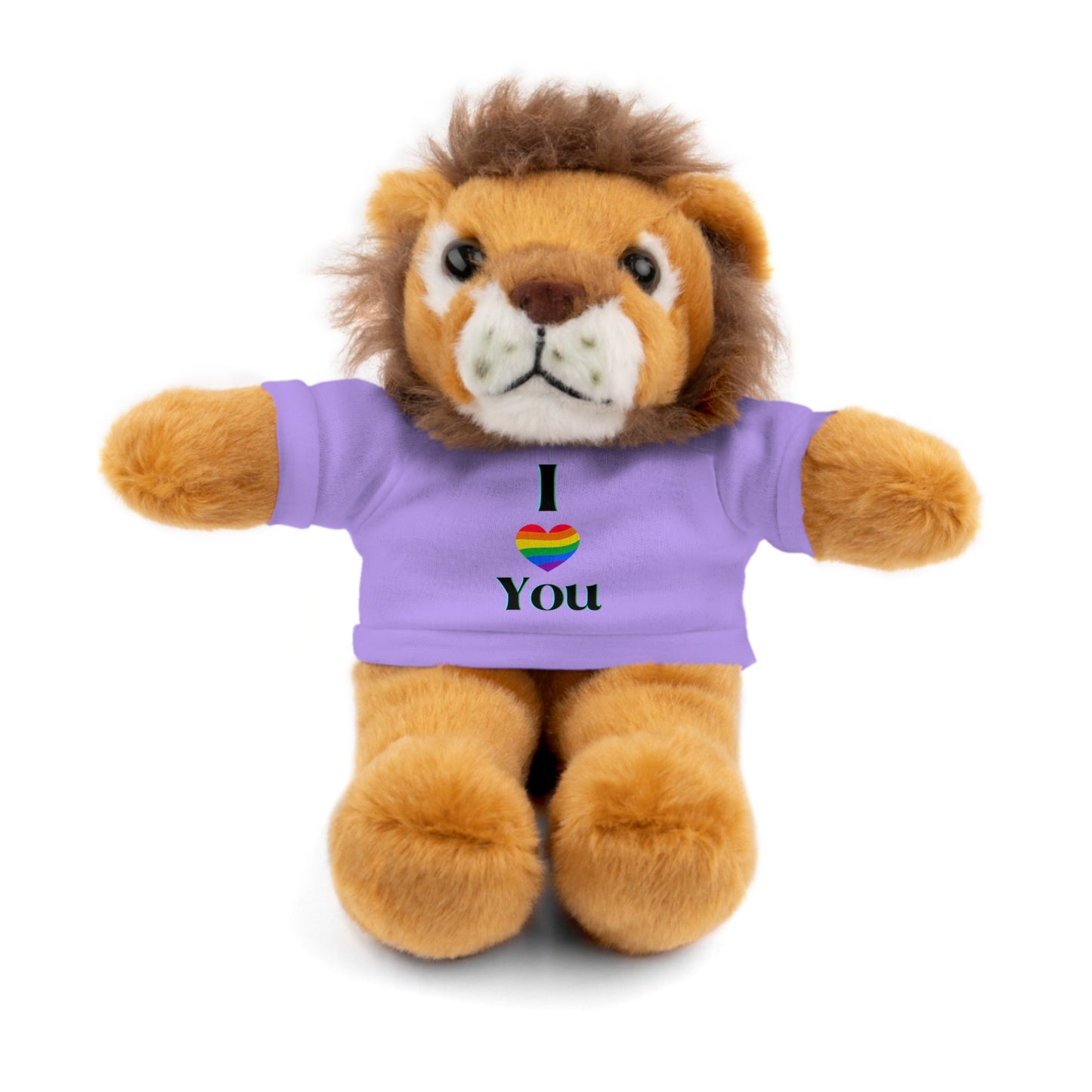 I Heart You Kids Cute Stuffed Animals with Tee; Panda, Sheep, Bunny, Lion, Jaguar, Teddy Bear