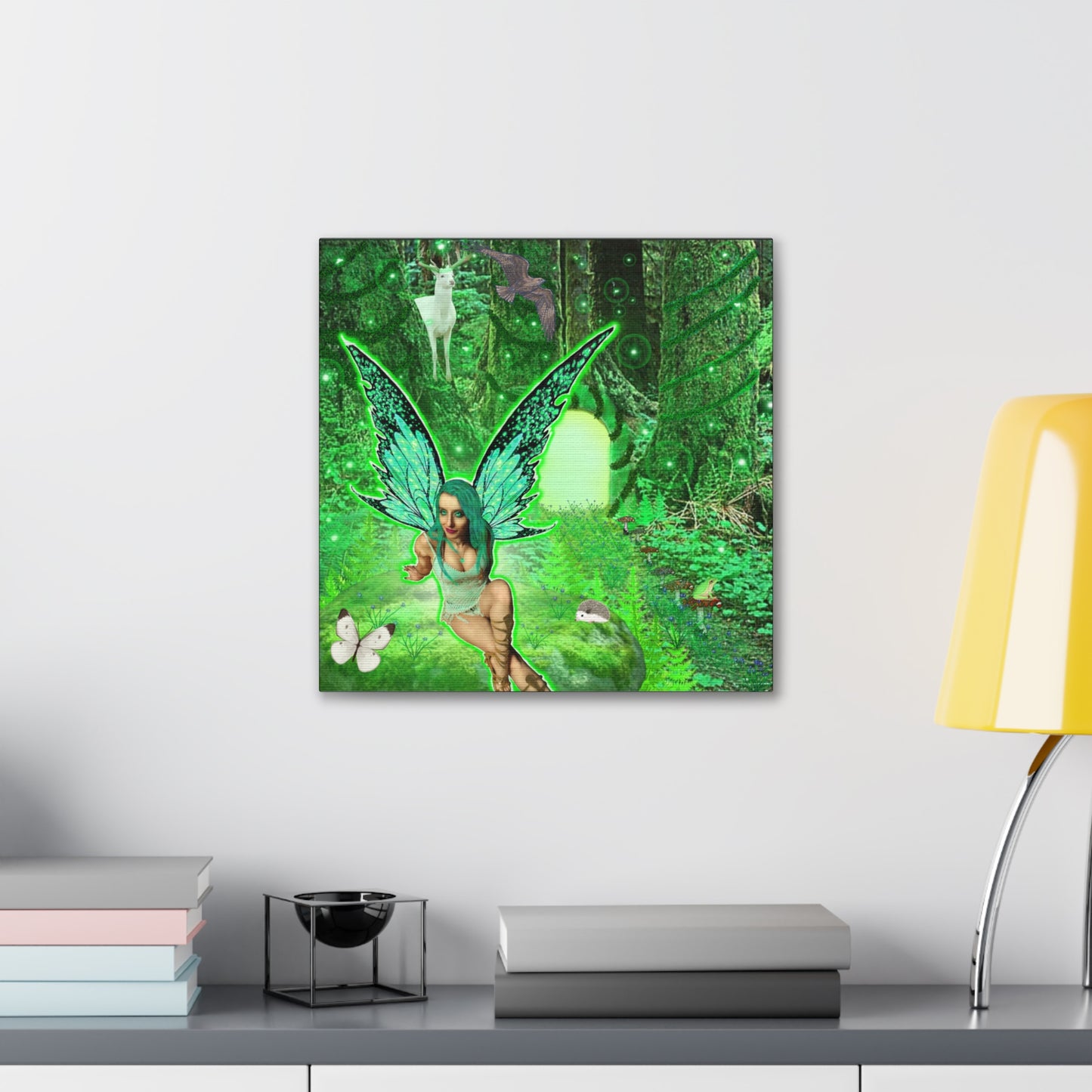 Mystic Forest Fairy Fantasy Art, Canvas Art, Wall Decor, Nature Lover Gift, Original Art, Unique Gift