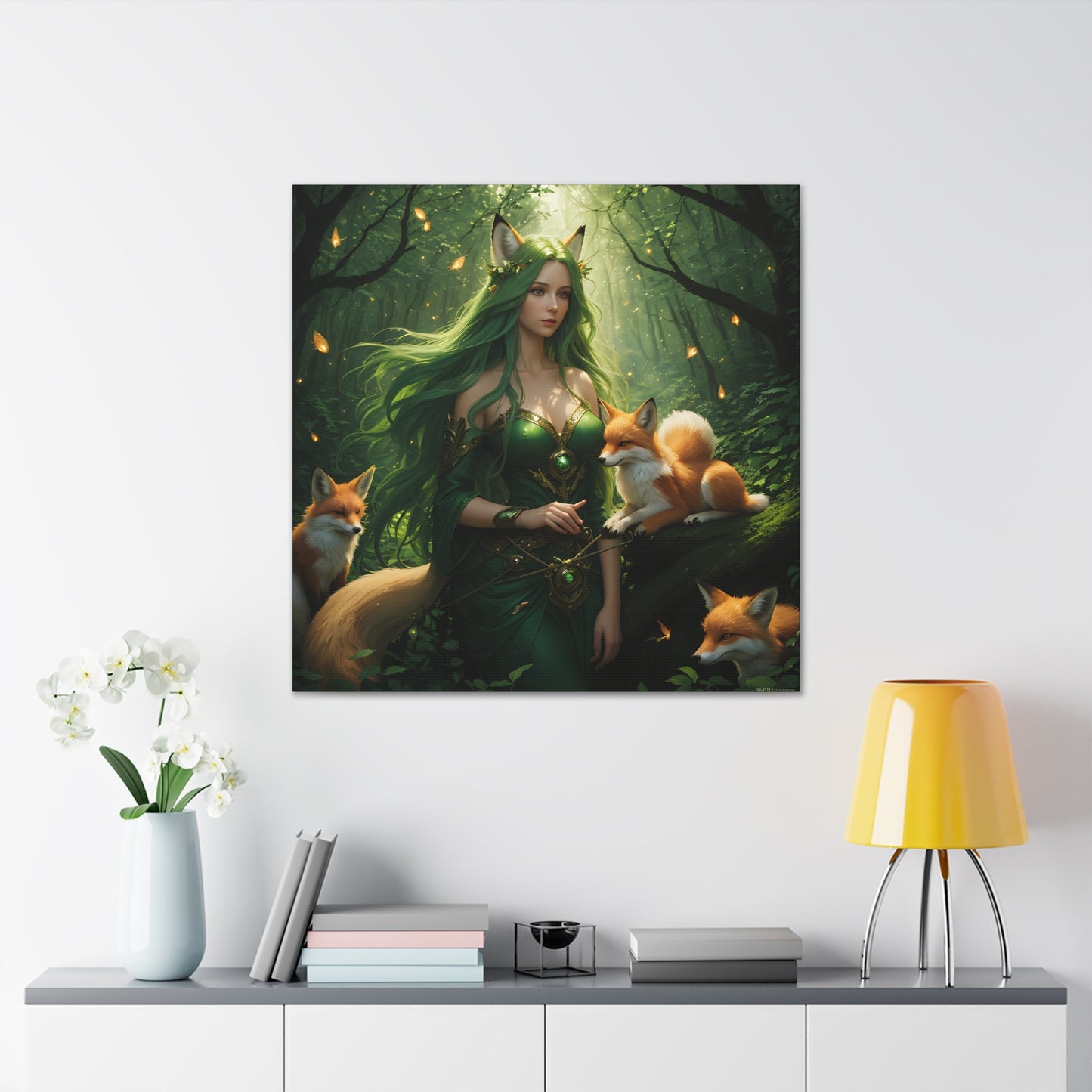 The Fox Deity, Canvas Art, Canvas Print, Wall Decor, Original Art, Unique Gifts