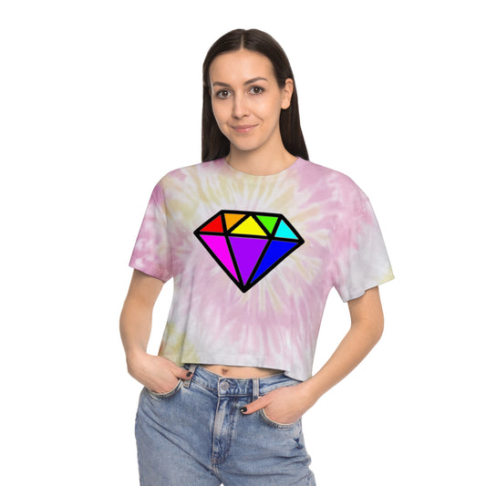 PRIDE Diamond Women's Tie-Dye Crop Tee