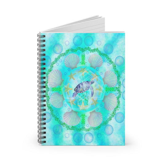 Turtle Medicine Mandala Spiral Notebook - Ruled Line