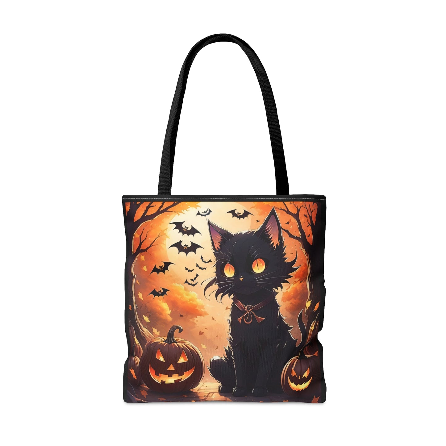 Cute Anime Black Cat Halloween Candy Tote Bag