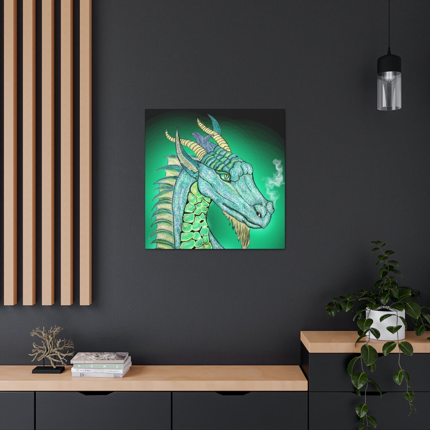 Mystic Dragon, Fantasy Art, Canvas Art, Dragon Lover Gift, Unique Gifts, Original Art