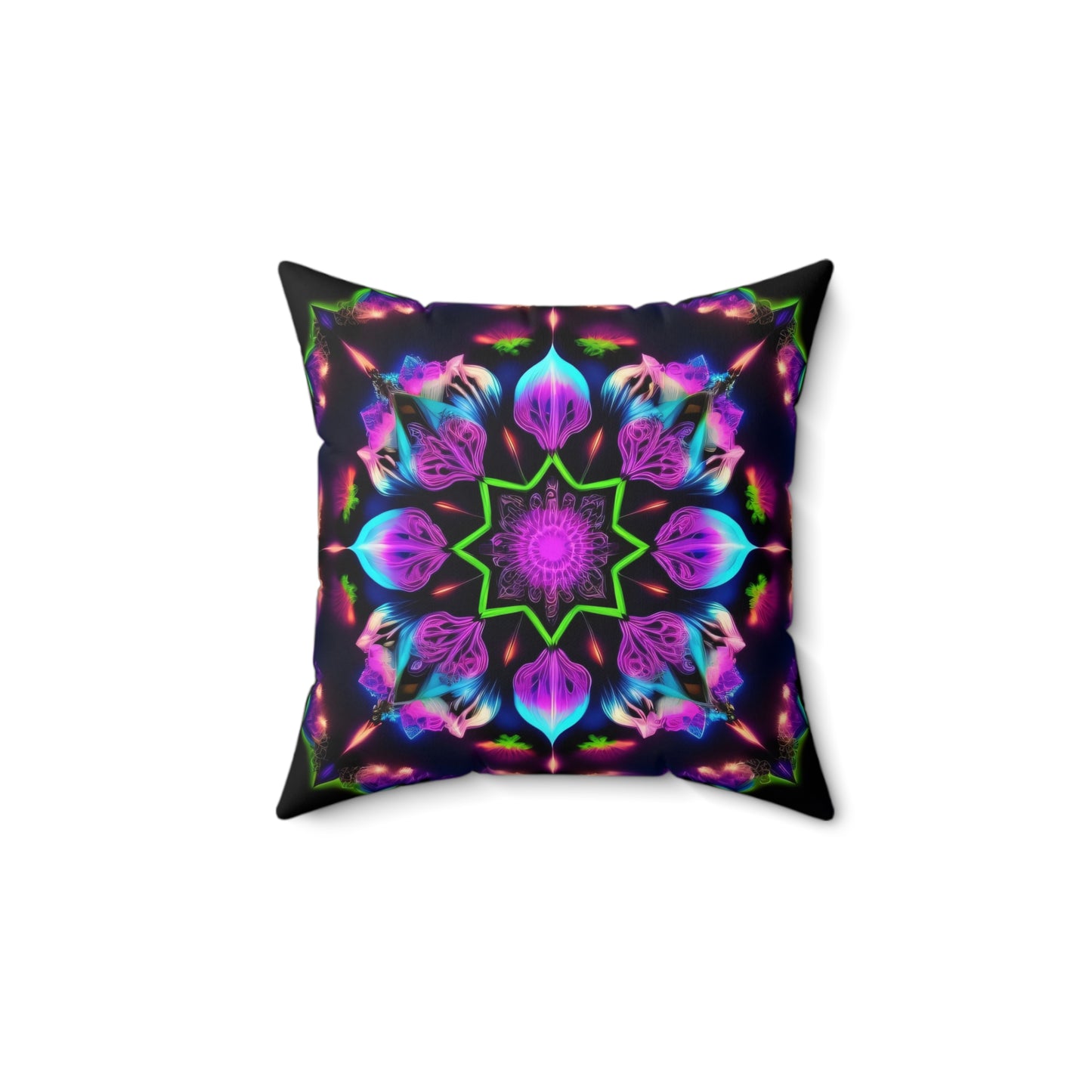 Psychedelic Mandala, Spun Polyester Square Pillow