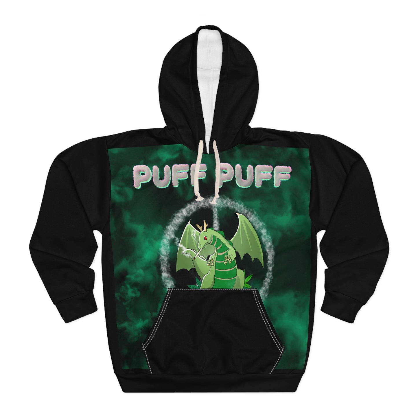 Puff Puff Smokin Dragon Pullover Hoodie (AOP)