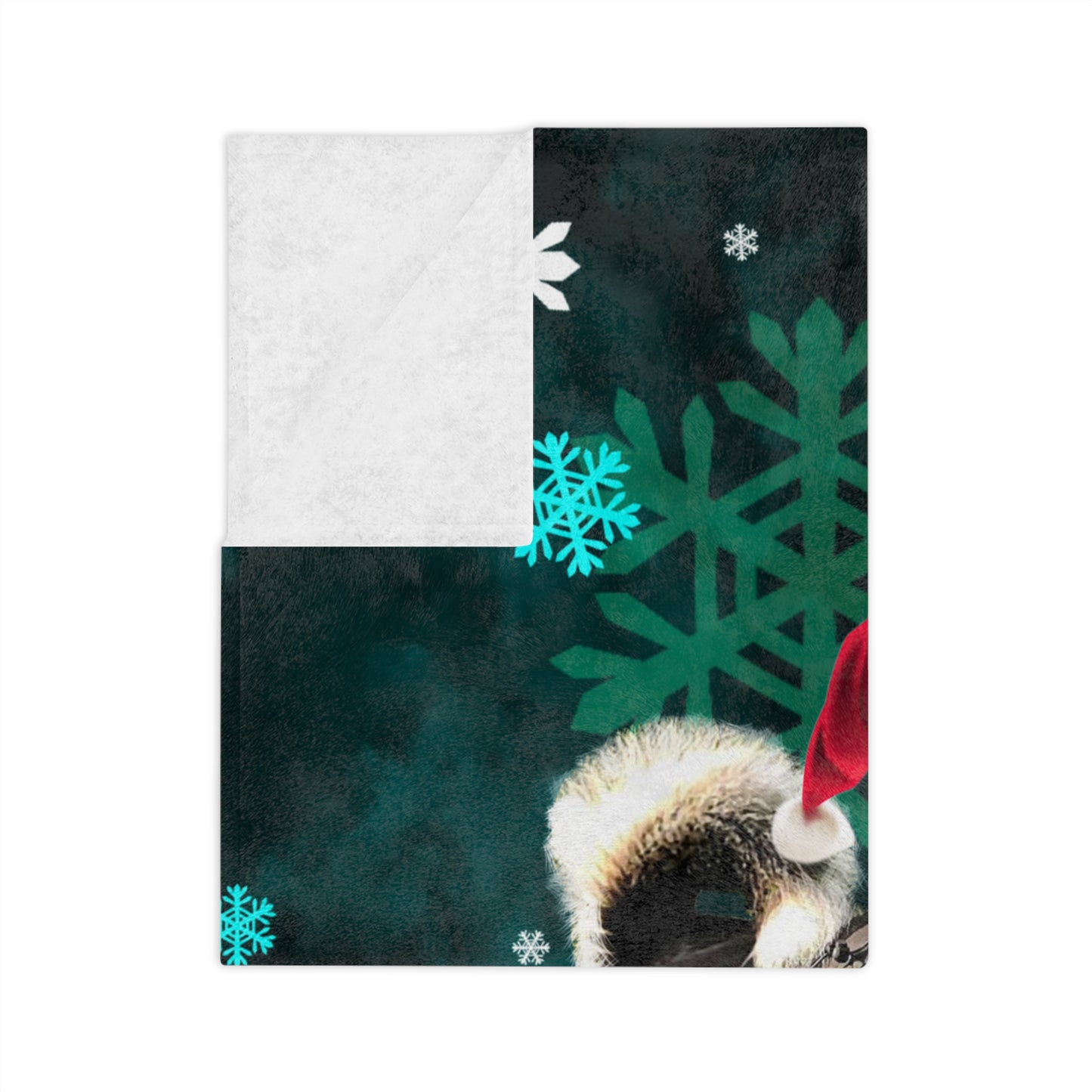 Christmas Malamute Velveteen Minky Blanket