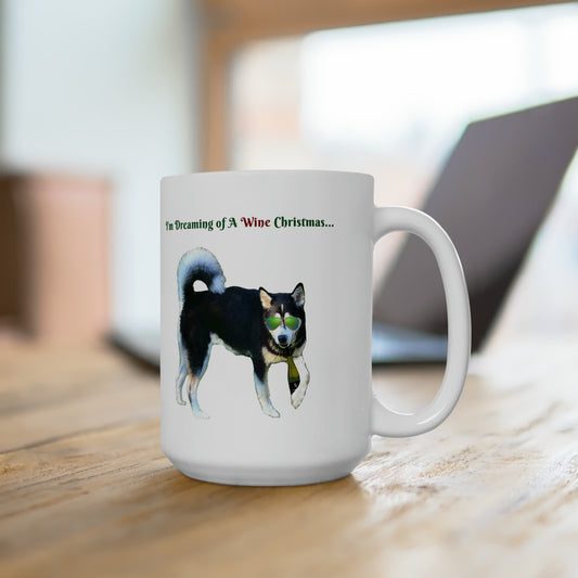 Dreaming of a wine Christmas Ceramic Mug 15oz