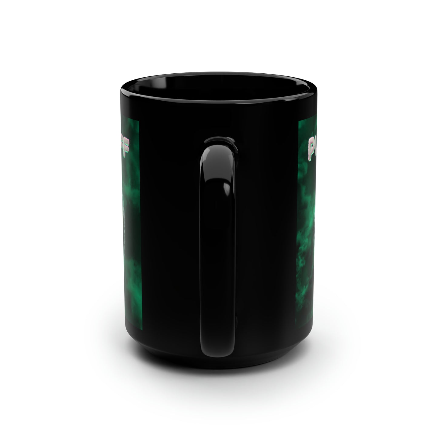 Puff Puff Smokin Dragon, Black Mug, 15oz, 420 Gift