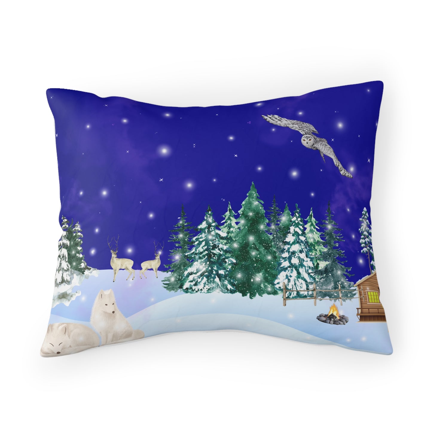 Snowy Christmas Night Pillow case