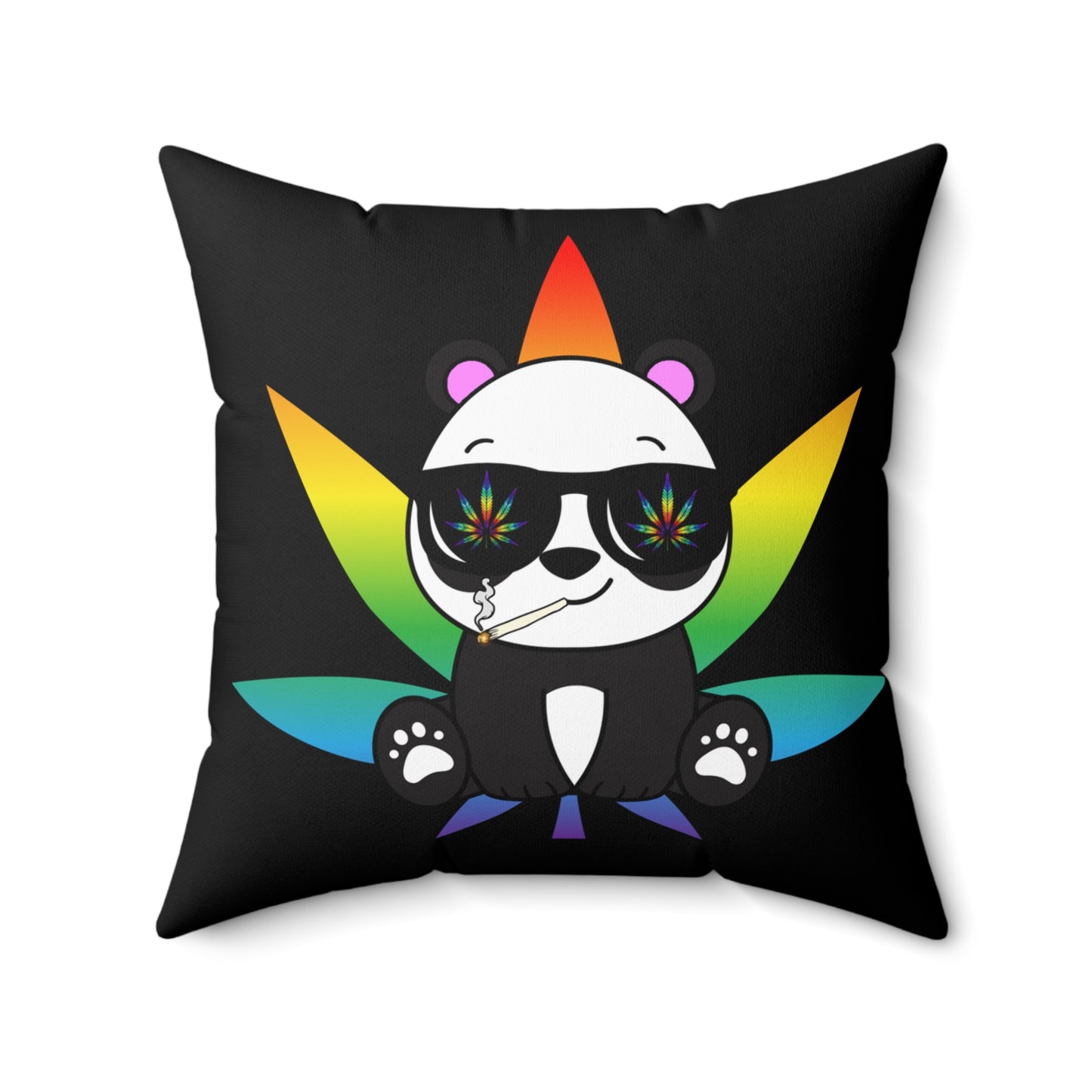 Peace Panda, 420 Themed, Spun Polyester Square Pillow