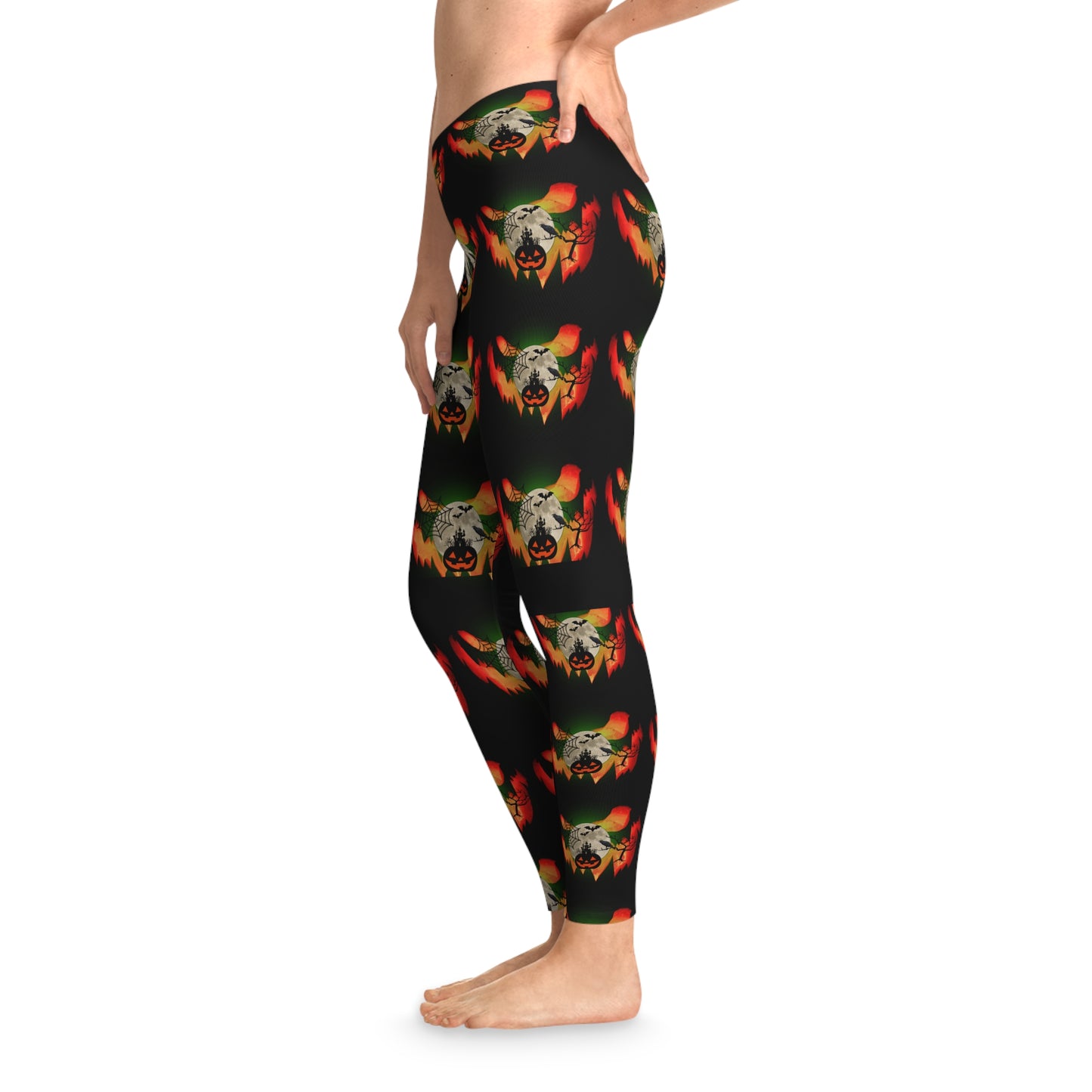 Erie pumpkin Halloween Stretchy Leggings