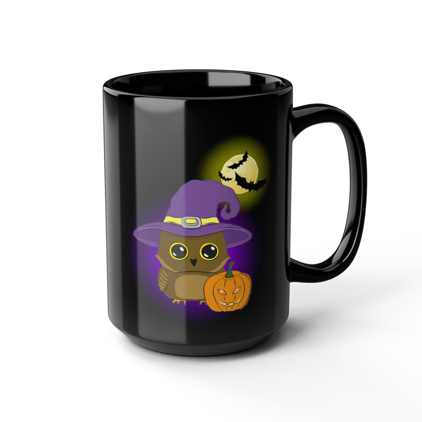 Black Cute Halloween Owl Mug15oz