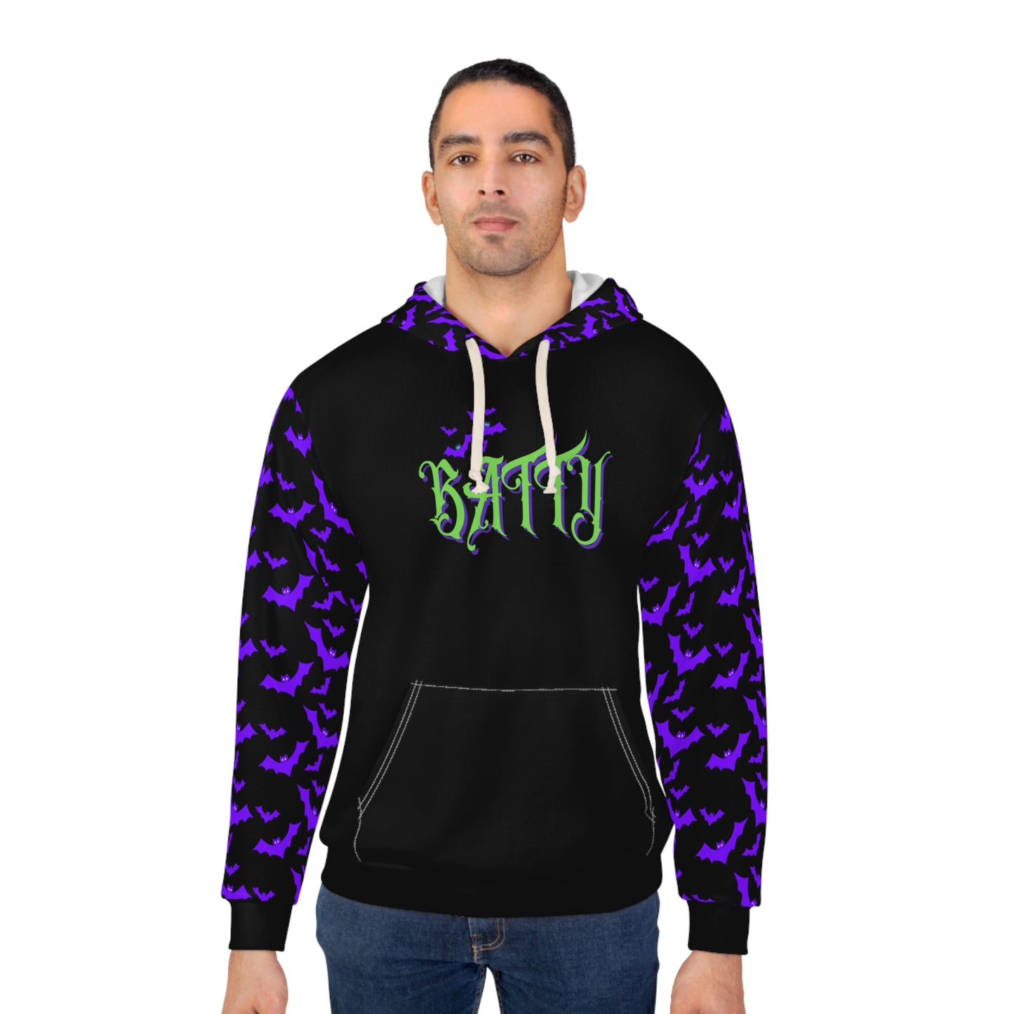 Batty, Bats Halloween Pullover Hoodie Black