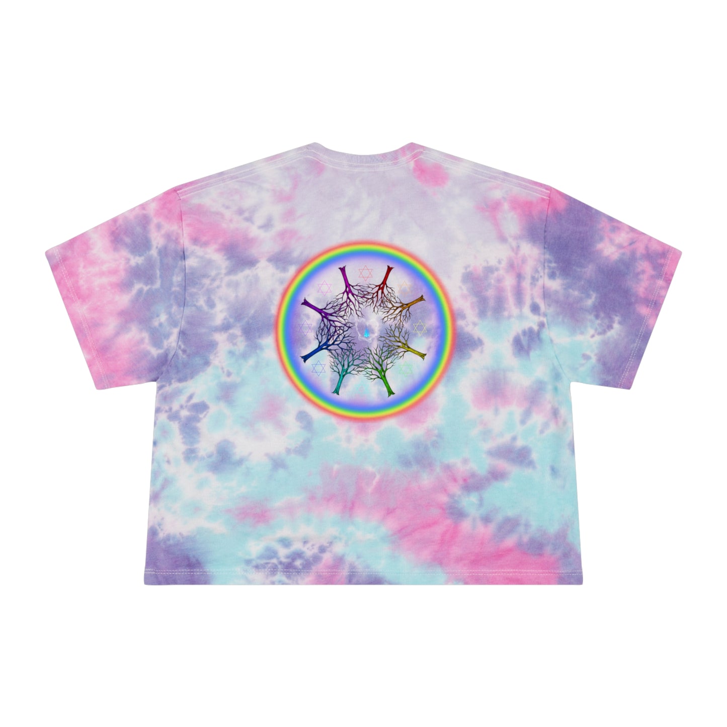 PRIDE Rainbow Roots Women's Tie-Dye Crop Tee