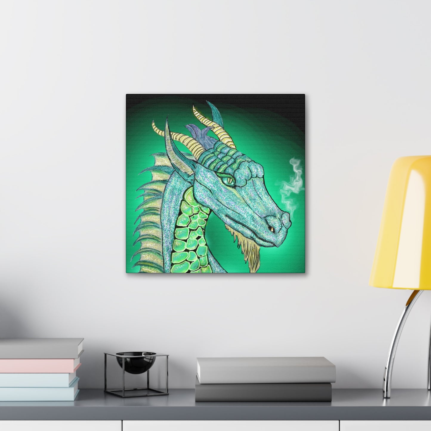 Mystic Dragon, Fantasy Art, Canvas Art, Dragon Lover Gift, Unique Gifts, Original Art