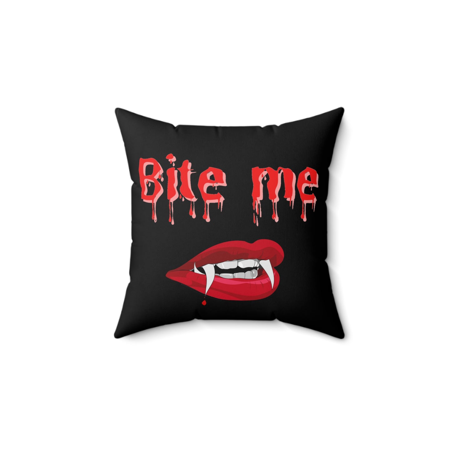 Halloween Bite Me Spun Polyester Square Pillow