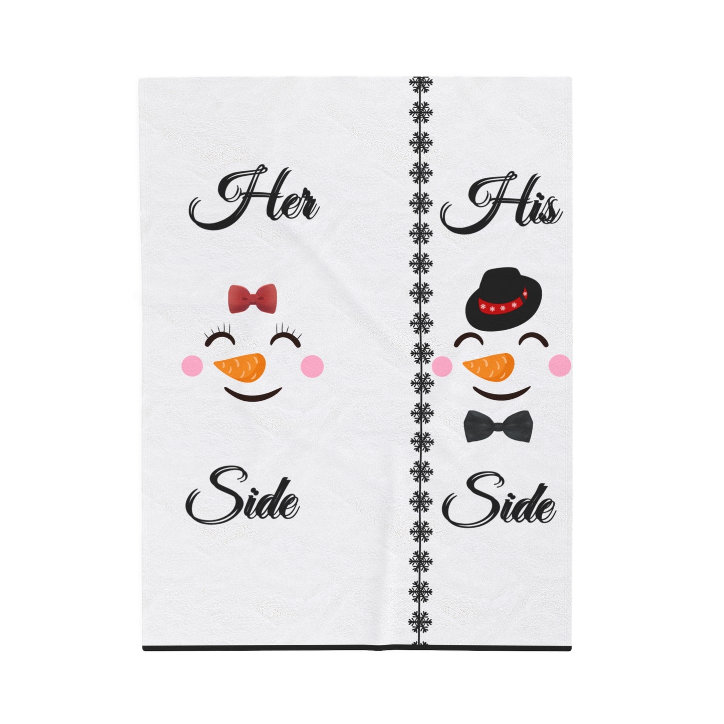 Her side & His side Christmas Velveteen Plush Blanket