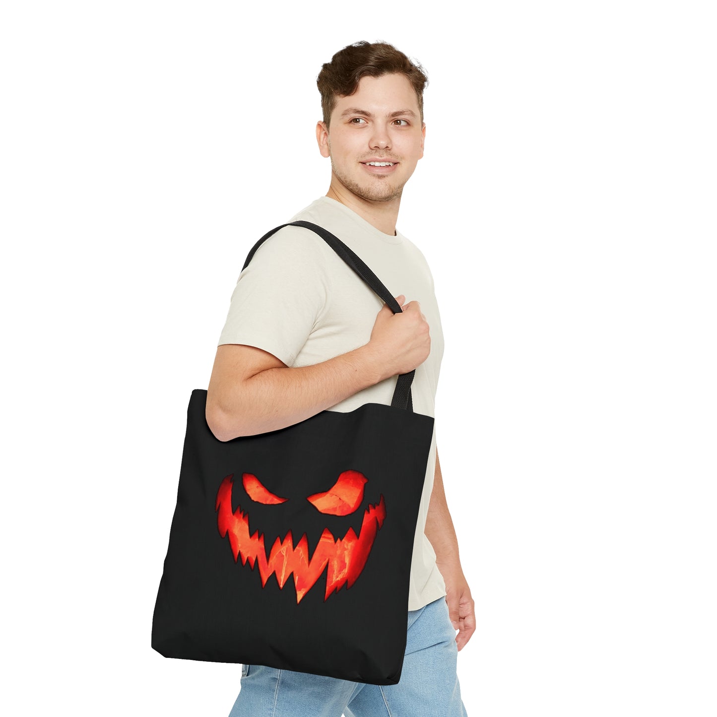 Spooky Pumpkin Face Halloween Candy Tote Bag