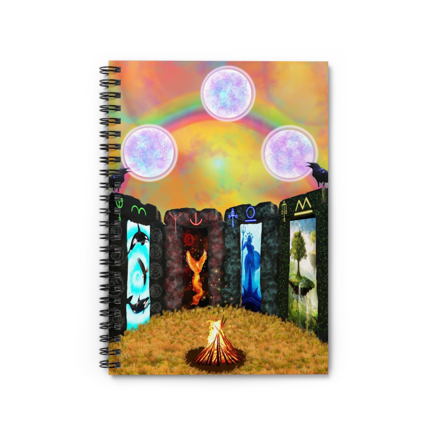 Sacred Portal of Divine Elements Spiral Notebook - Ruled Line