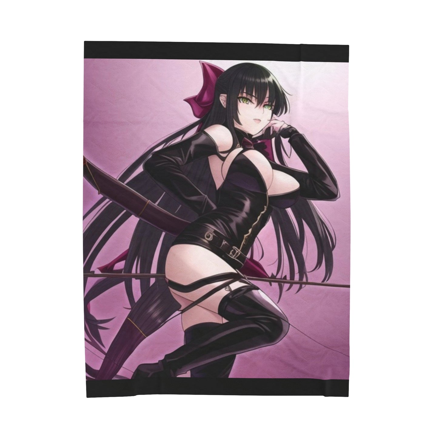 Anime Bow Huntress, Plush Blanket