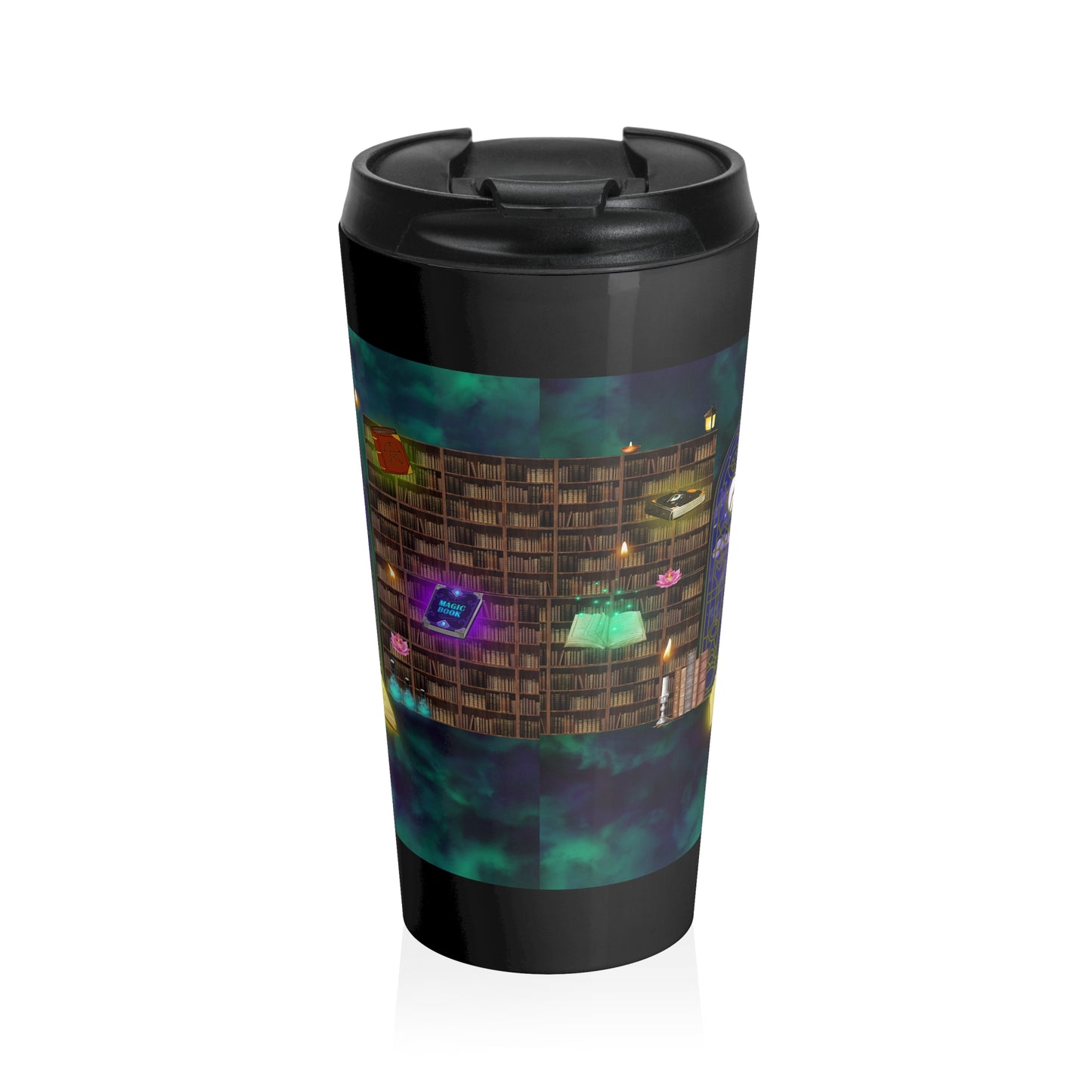 Mystic Cat Halloween Travel Mug with Insert