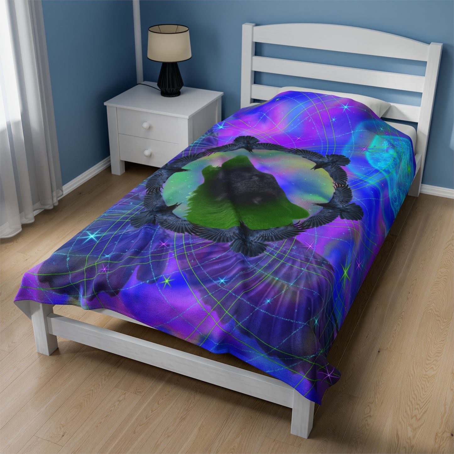 Wolf Medicine Mandala Giant Velveteen Plush Blanket