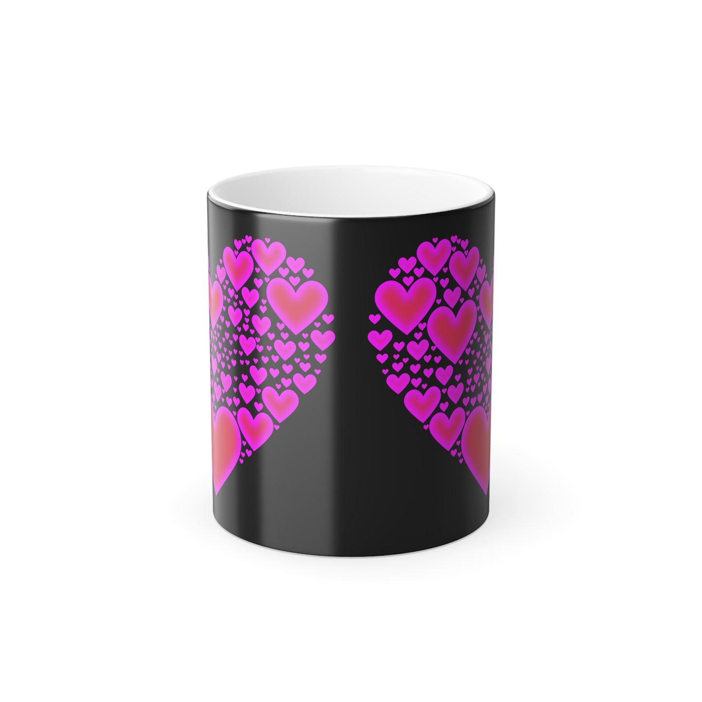 Glowing Hearts, Color Morphing Mug, 11oz, Valentines Day Gift, Gift For Her, Gift For Him