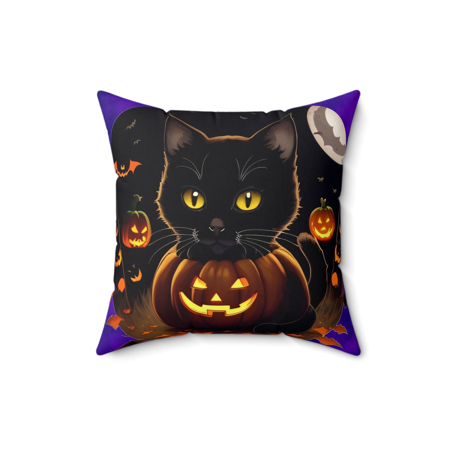 Halloween Night Spun Polyester Square Pillow