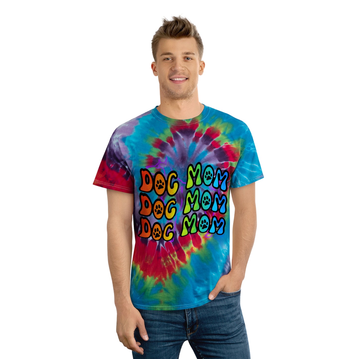 Dog Mom Tie-Dye Tee, Spiral