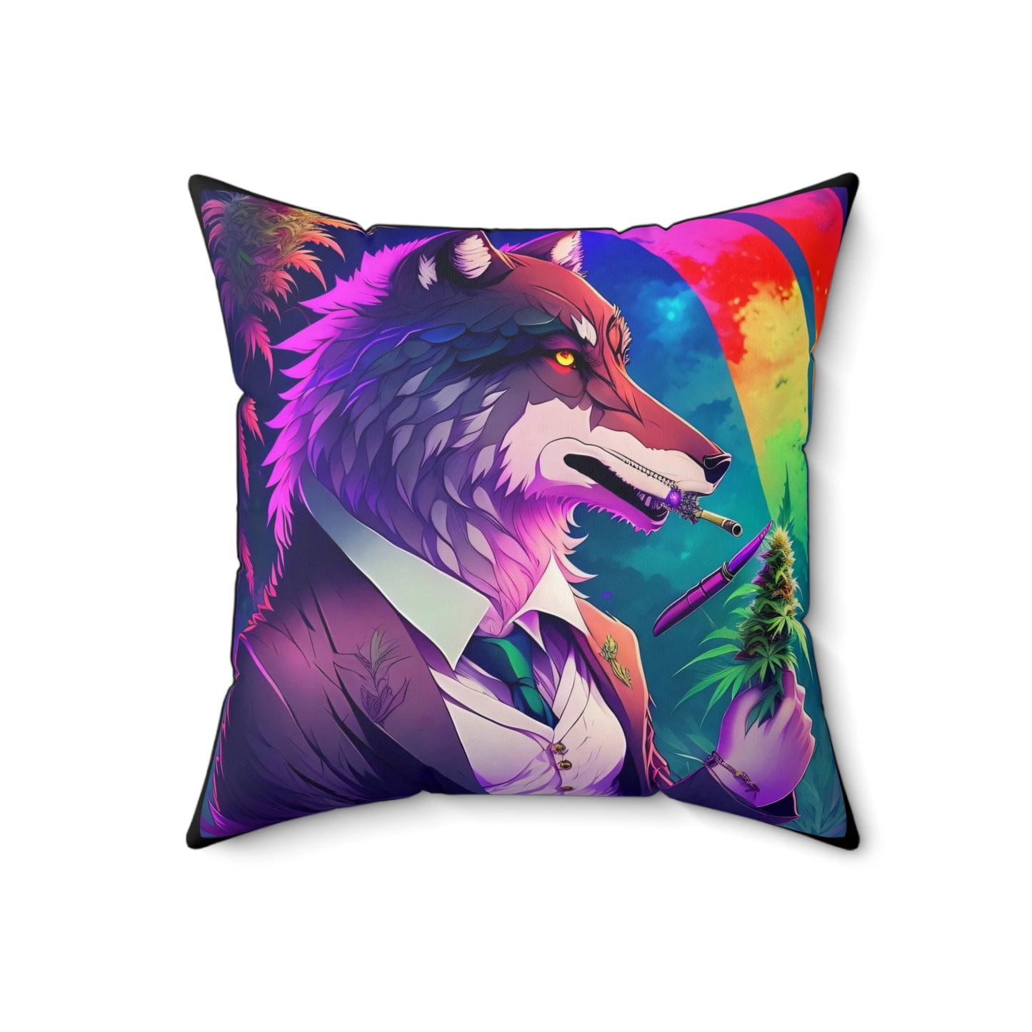 Dire Wolf, 420 Themed, Spun Polyester Square Pillow