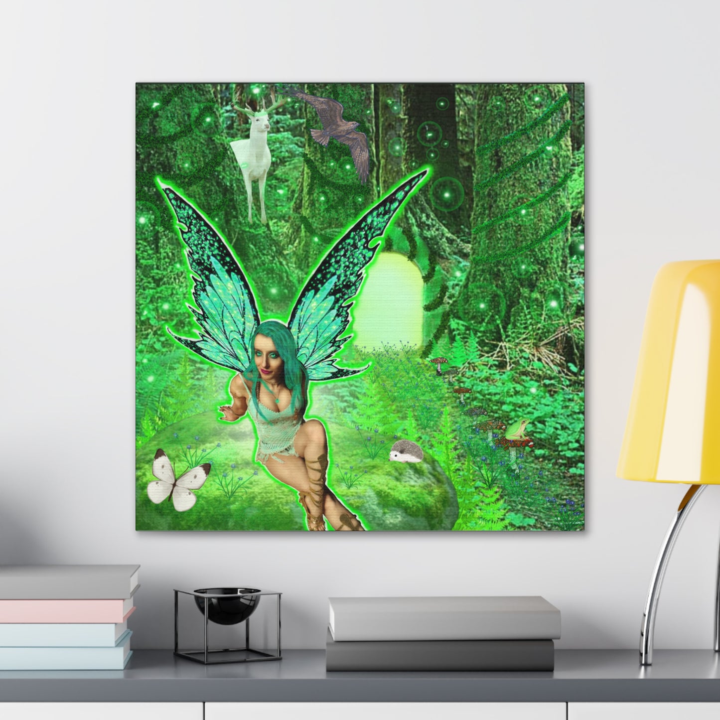 Mystic Forest Fairy Fantasy Art, Canvas Art, Wall Decor, Nature Lover Gift, Original Art, Unique Gift