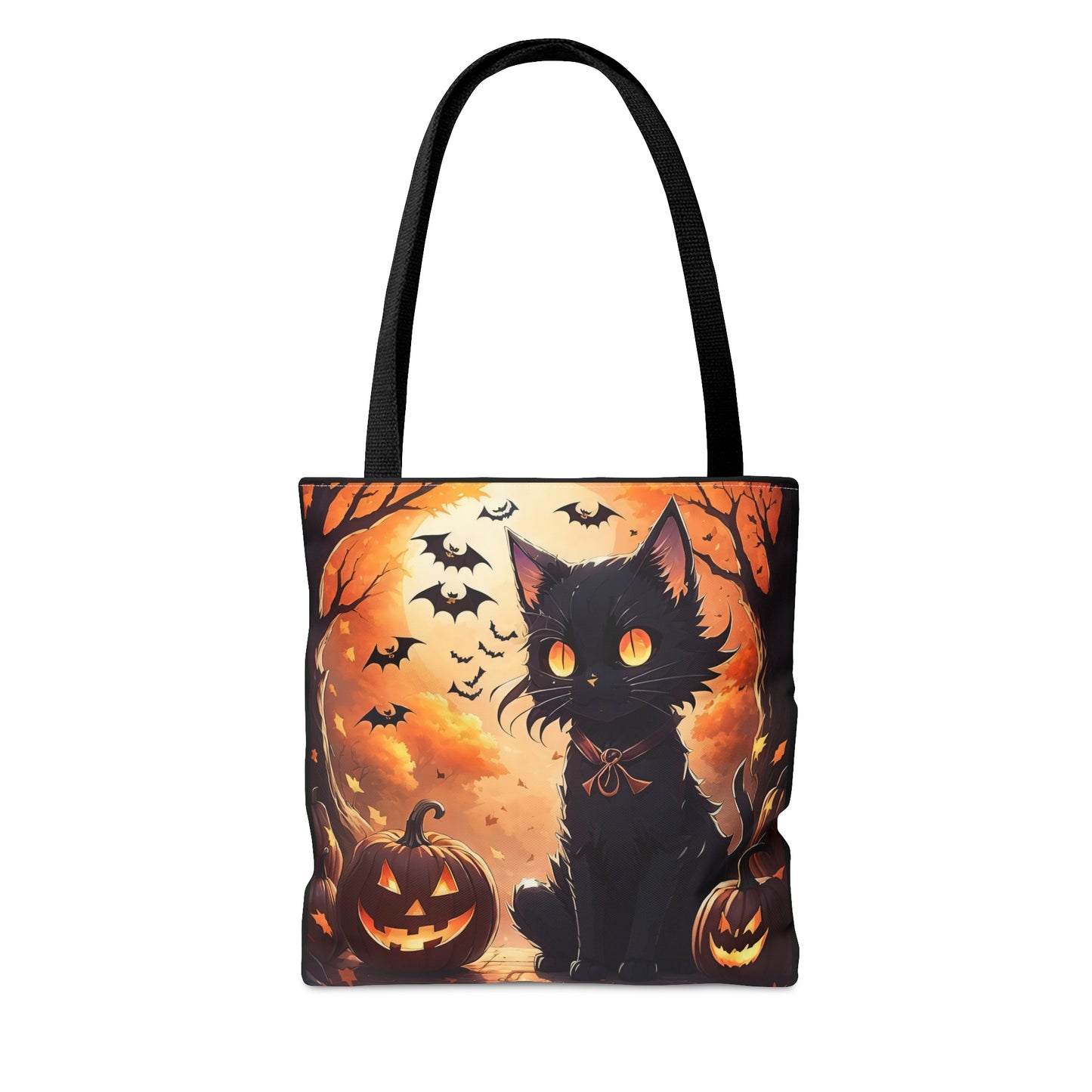 Cute Anime Black Cat Halloween Candy Tote Bag