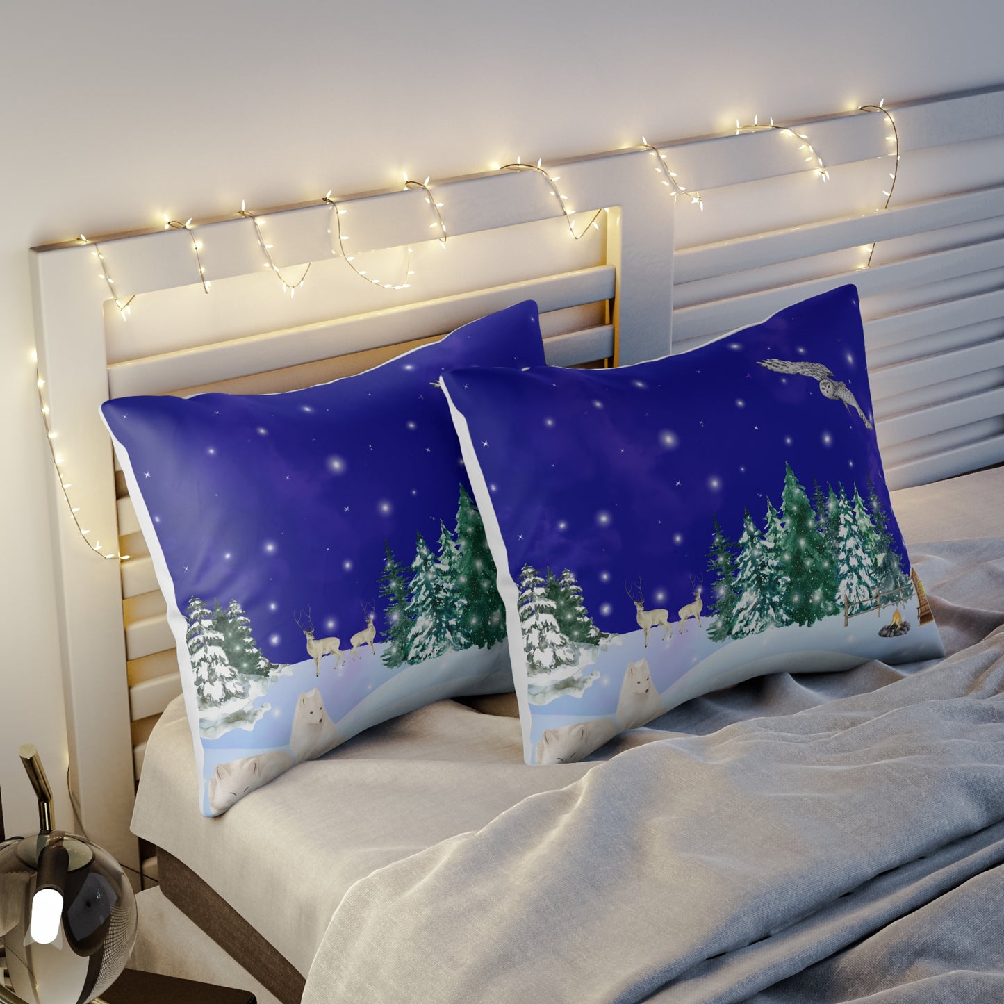 Snowy Christmas Night Pillow case