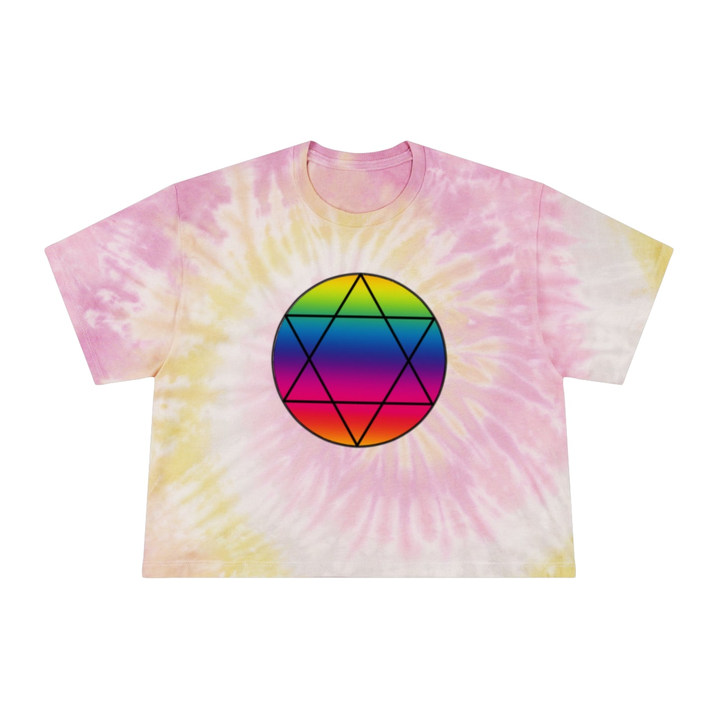 PRIDE Hexagram Women's Tie-Dye Crop Tee