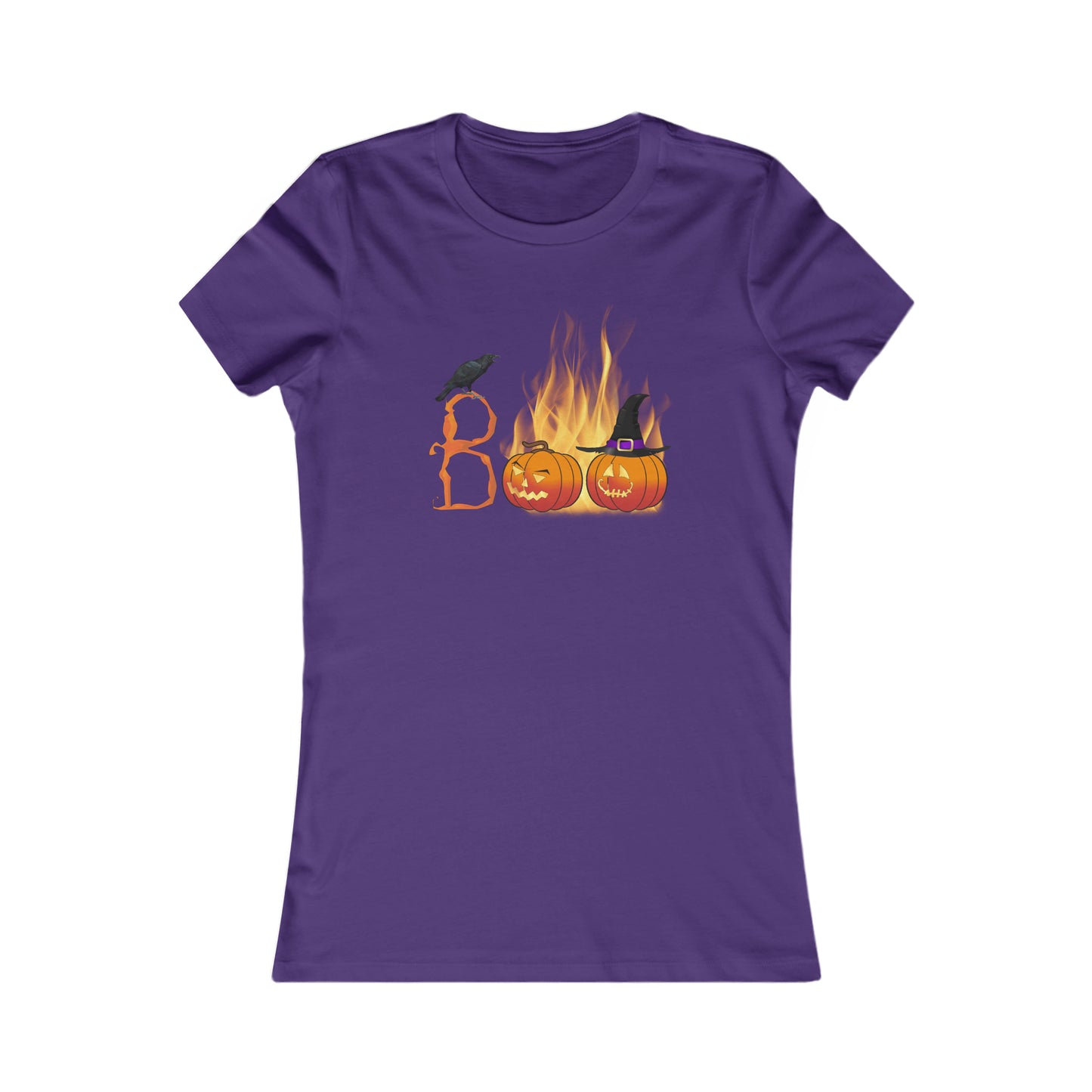 Women's Favorite Tee All Hallows Eve "Boo" Top Halloween Shirt