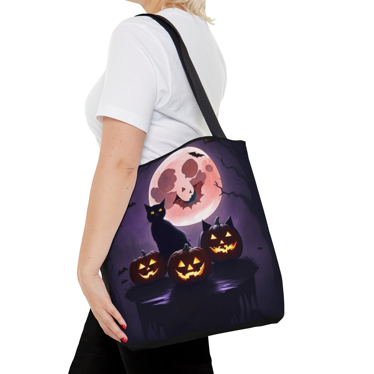 All Hallows Eve, Black Cat,  Halloween Candy Tote Bag