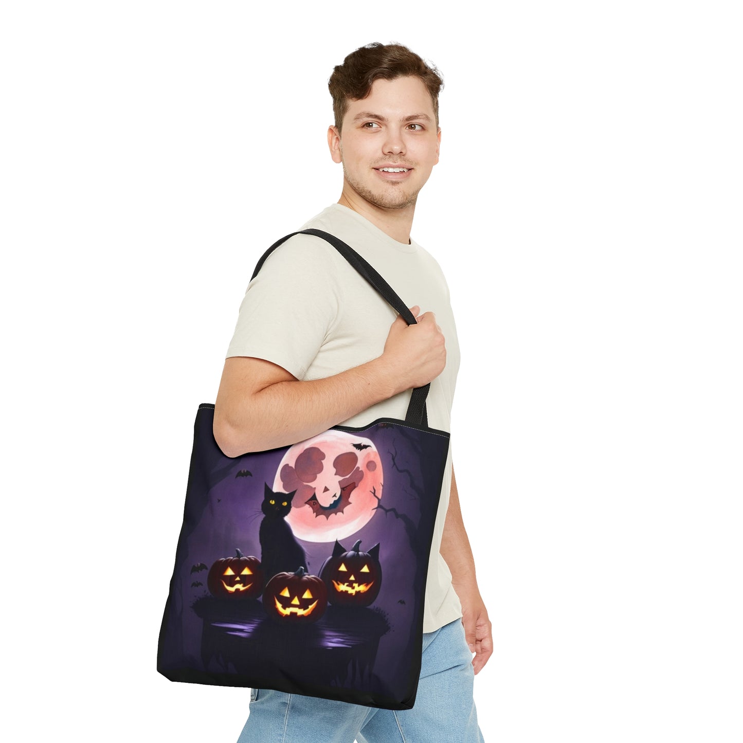 All Hallows Eve, Black Cat,  Halloween Candy Tote Bag